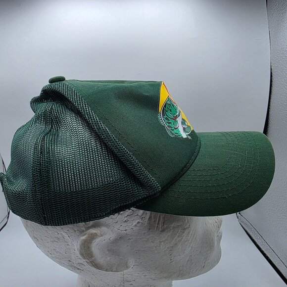 Bass Pro Shops Adjustable Trucker Hat Green Logo Fishing Snapback Mesh Outdoors - Picture 4 of 10